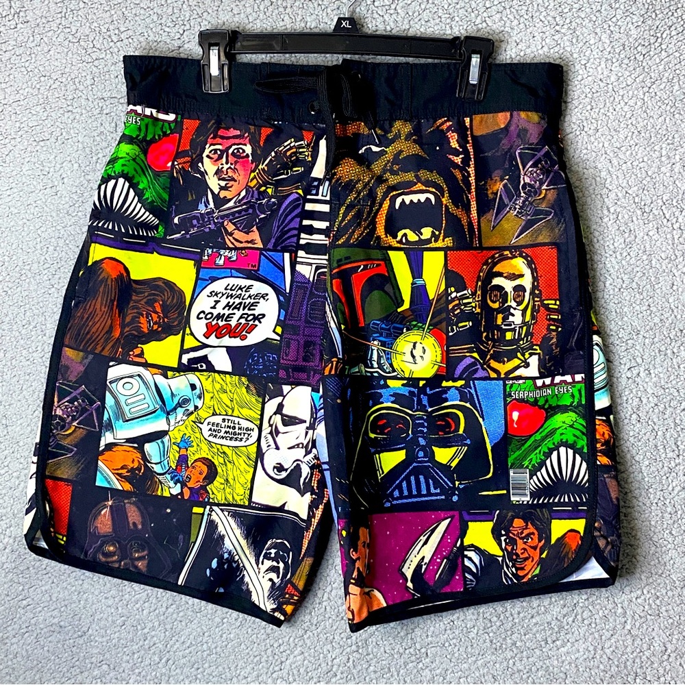 Star Wars Board Shorts Boys Mens Size S16 L Comics Colorful